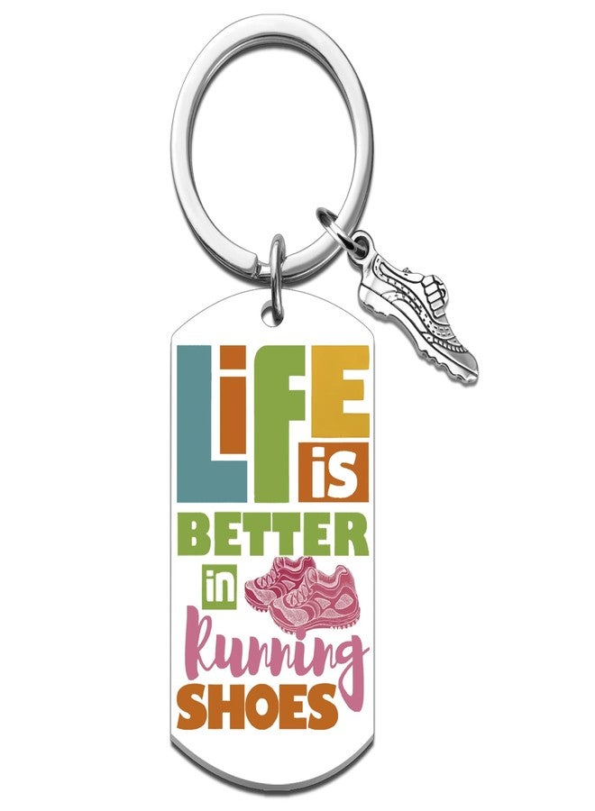 MOEXUKO Running Gifts for Women Funny Gifts for Runners Women Running Accessories Keychain Runner Gift for Friends Sister Daughter Unique Runners Keyring Stocking Stuffers for Her - Image 1